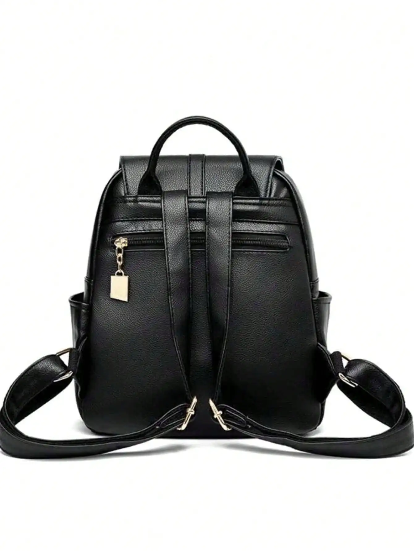 2024 Retro Preppy Rucksack – großes Fassungsvermögen, Doppelreißverschluss, tierische Metallschnalle, für Jugendliche/Studenten/weiße Kragen