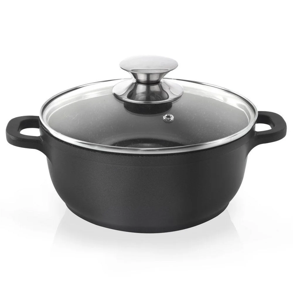 Granieten Pot Met Glazen Deksel Grande 24 Cm, 4 L