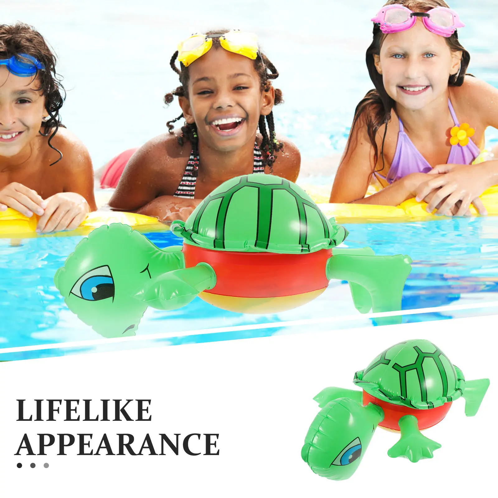 Pallone Gonfiabile a Forma di Tartaruga Marina in PVC, Realistico, per Piscina, Spiaggia, Campeggio, Accessorio Gonfiabile per Feste, Riutilizzabile, Luminoso