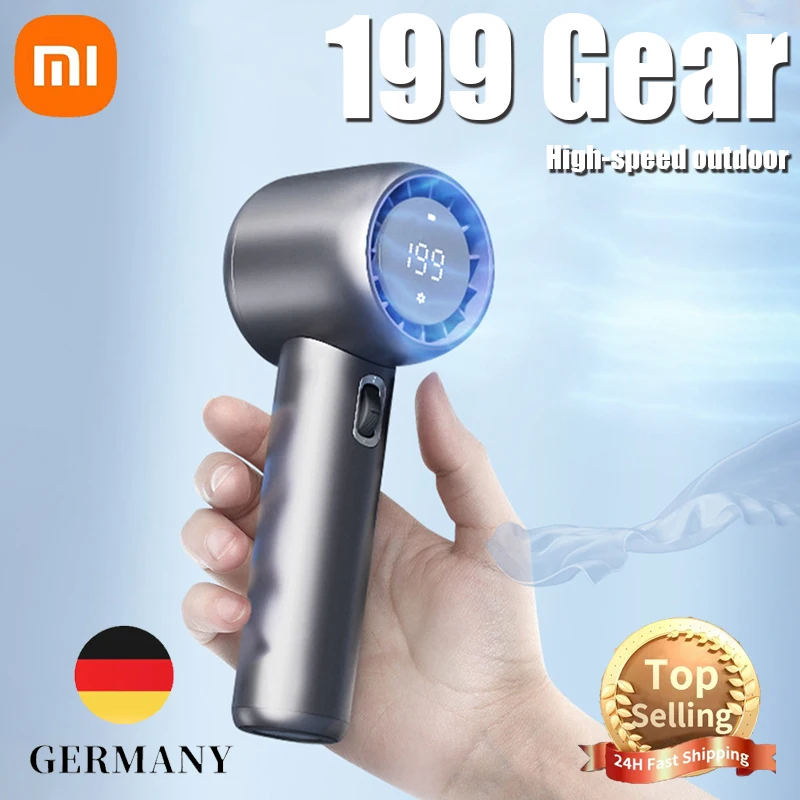 

Xiaomi GF02 199 Gears High Speed Handheld Fan Portable Cooler Fans USB Rechargeable 3500mAh Electric Fan Mini Air Conditioner