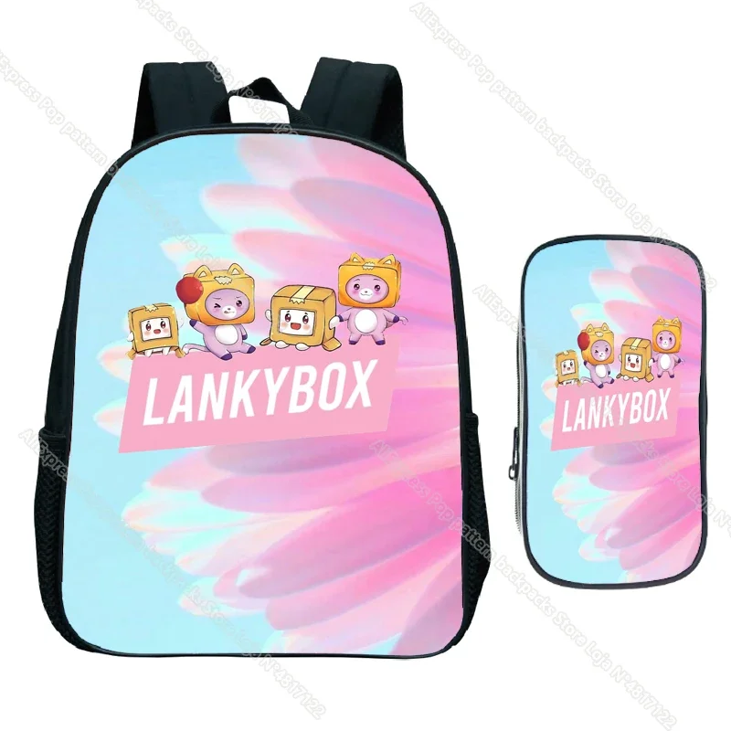 Lankybox Foxy Boxy Kindergarten Backpack 2pcs Toddler School Knapsack Children Birthday Gift Boys Girls Kids Cartoon Bags