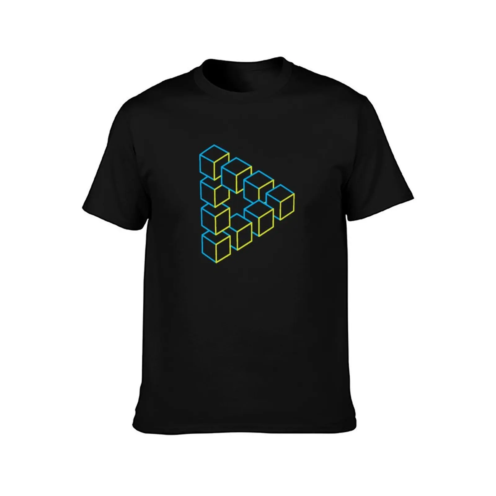 Impossible Shapes: Cubes T-Shirt, Summer Casual Cotton Tee, Oversized Streetwear Tops, Vintage Graphic Print, Unisex Men Women