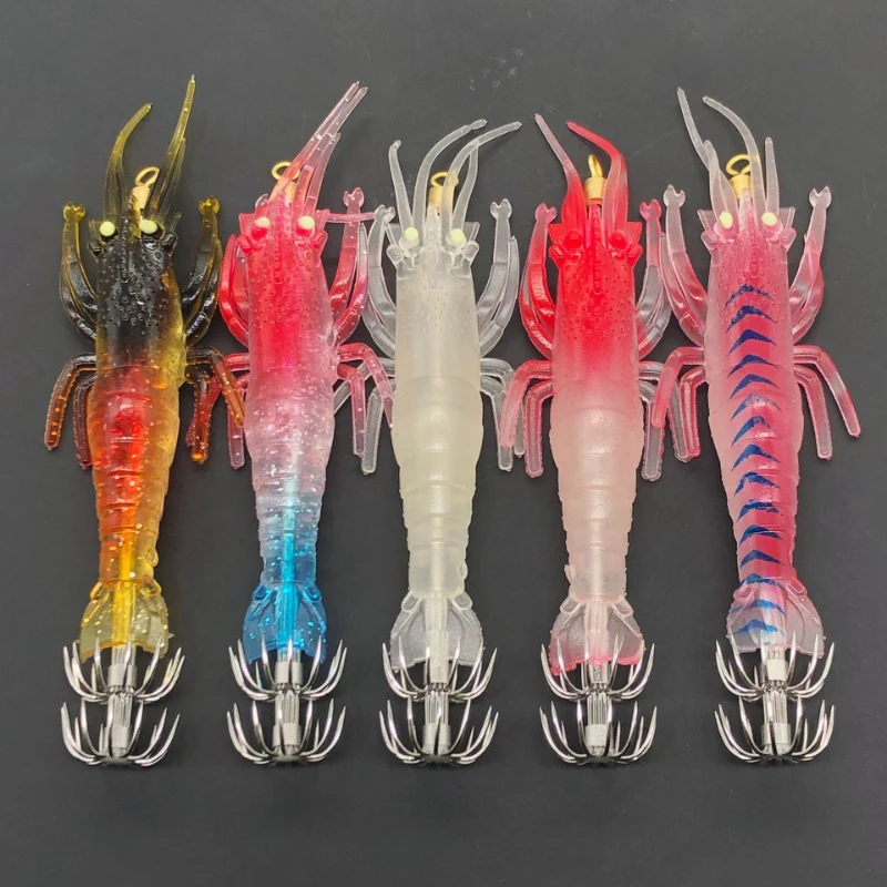

2pcs 9.6gSoft Shrimp Soft Fishing Lure Glow Cuttlefish Hook Squid Hook Artificial Bait Pesca Octopus Tuna Sailfish FishingTackle