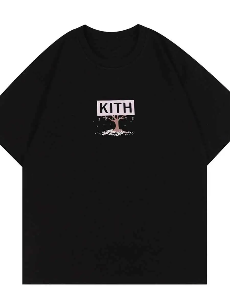 KITH Treats Tree With The Brand Name Above Depicting Growth Or Nature's Cycle, Making This Graphic Tee A Captivating 100% Cotton Trendy Y2K Short-Sleeve Tee-Soft, Quick-Drying, Moisture-Wicking; Great Gift for Christmas or Halloween