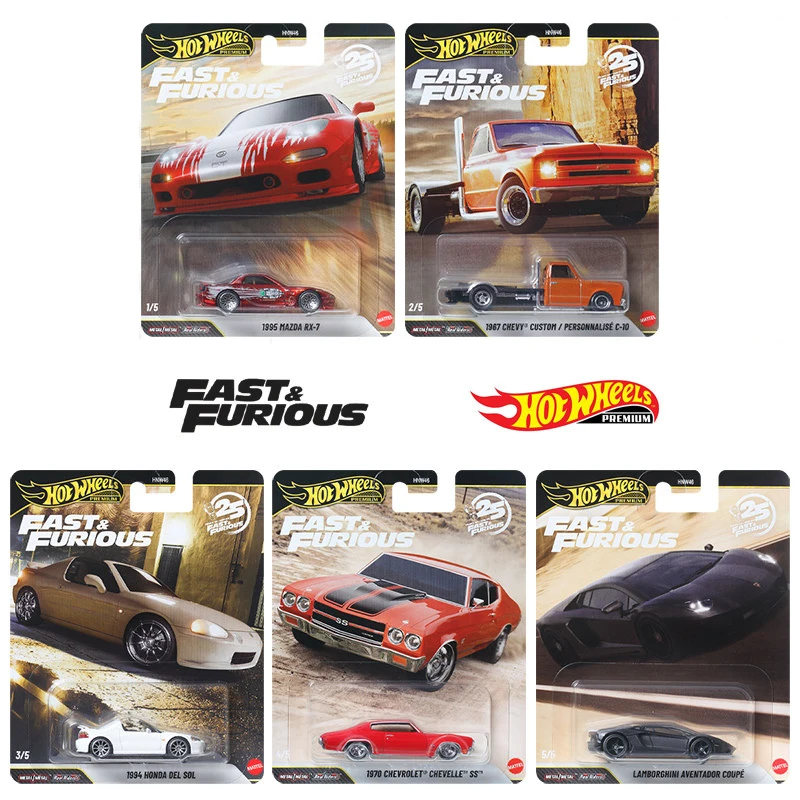 hot-wheels-hnw46-p-fast-furious-mazda-rx-7-chevy-honda-chevelle-lamborghini-масштаб-1-64-литая-модель-коллекционные-игрушки-для-детей