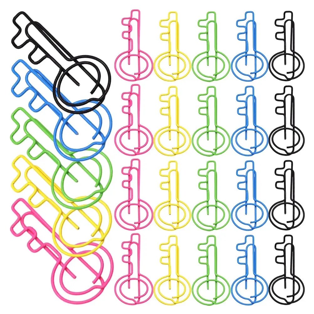 50 قطعة مشابك ورق على شكل مفتاح لطيف سلك المرجعية المعادن مضحك مكتب مخطط ganizer وثيقة ملف عقد ورقة الموسيقى