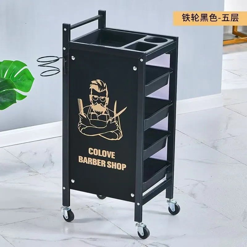 Retro Barber Hairdressing Cart Beauty Salon Styling Coloring Tool Trolley for Hairdressing Professional Use