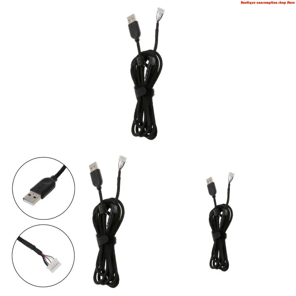 L9NA 1 Piece Gaming Mouse Replacement USB Line for G502 Durable Nylon Braided Line