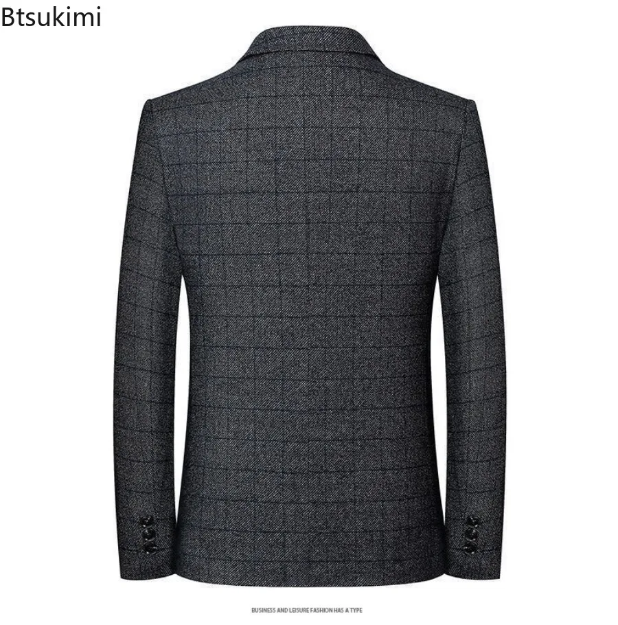 New Men's Business Social Suit Jackets Spring Autumn Fashion Slim Casual Handsome Blazers High-end Wedding Party Dress Suit Tops