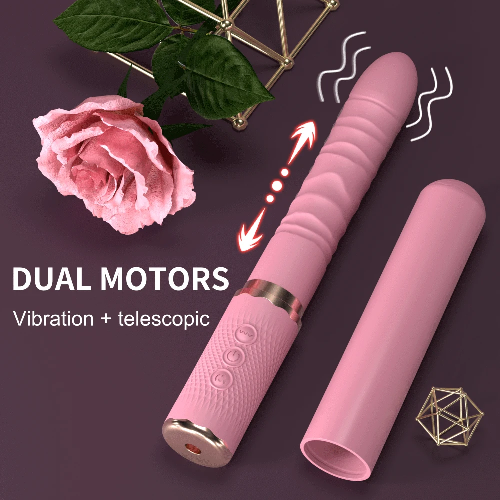 Dual motor Realistic Thrusting Dildo Vibrator With Heating,10 mode Sex Toys  Vibrator Clitoral Stimulator For Anal Stimulation