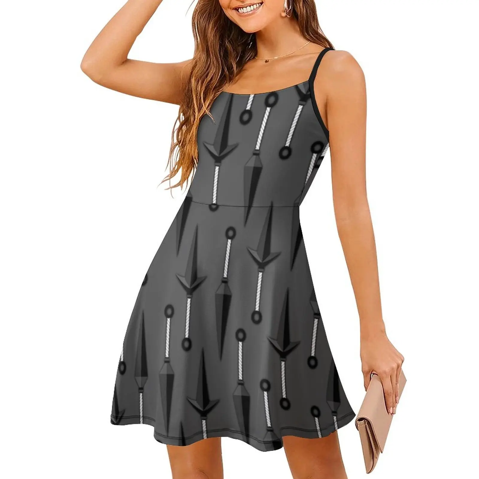 نوعان من سكاكين كوناي نمط مع فستان بوهيمي عتيق باللون الرمادي الداكن بأكمام منتفخة أو خيارات بلا أكمام لفستان كوناي للنساء