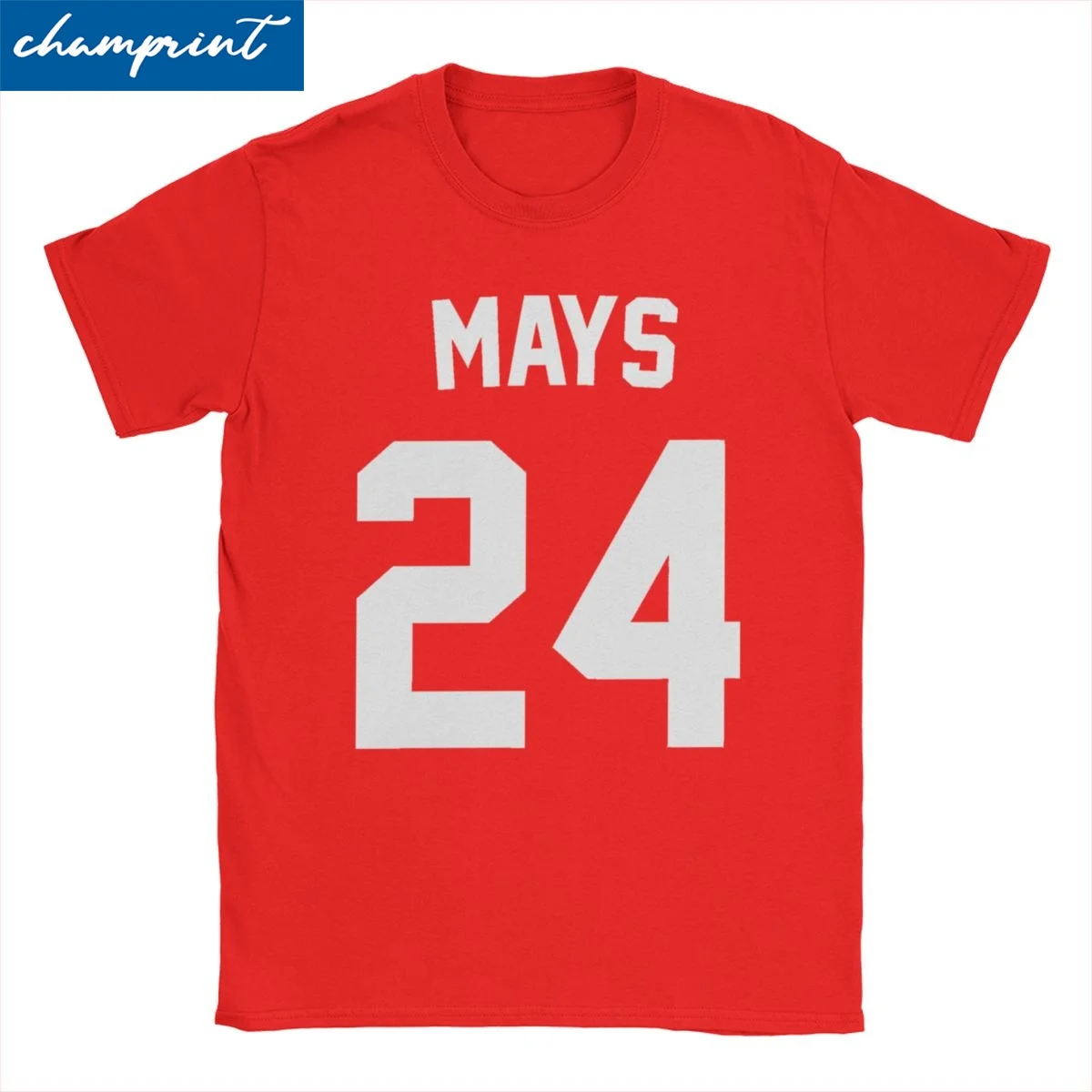 Cool Willie Mays T-Shirt Men Women's Crewneck Cotton T Shirts Baseball Number 24 Short Sleeve Tees Adult Clothing