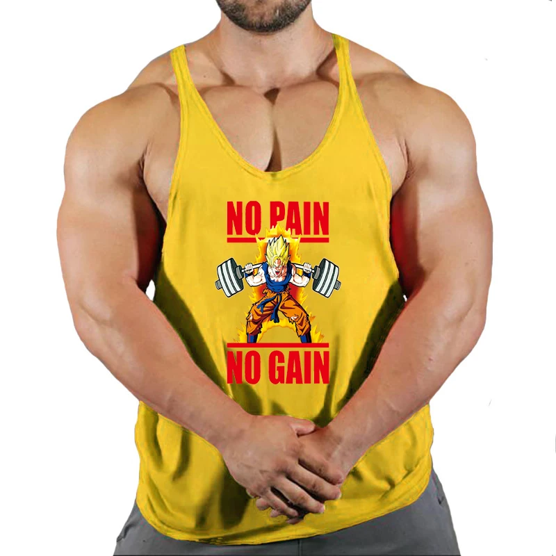 Summer Y Back Gym Stringer Tank Top Men Cotton Clothing Bodybuilding Sleeveless Shirt Running Vest Muscle Singlets Workout Tank