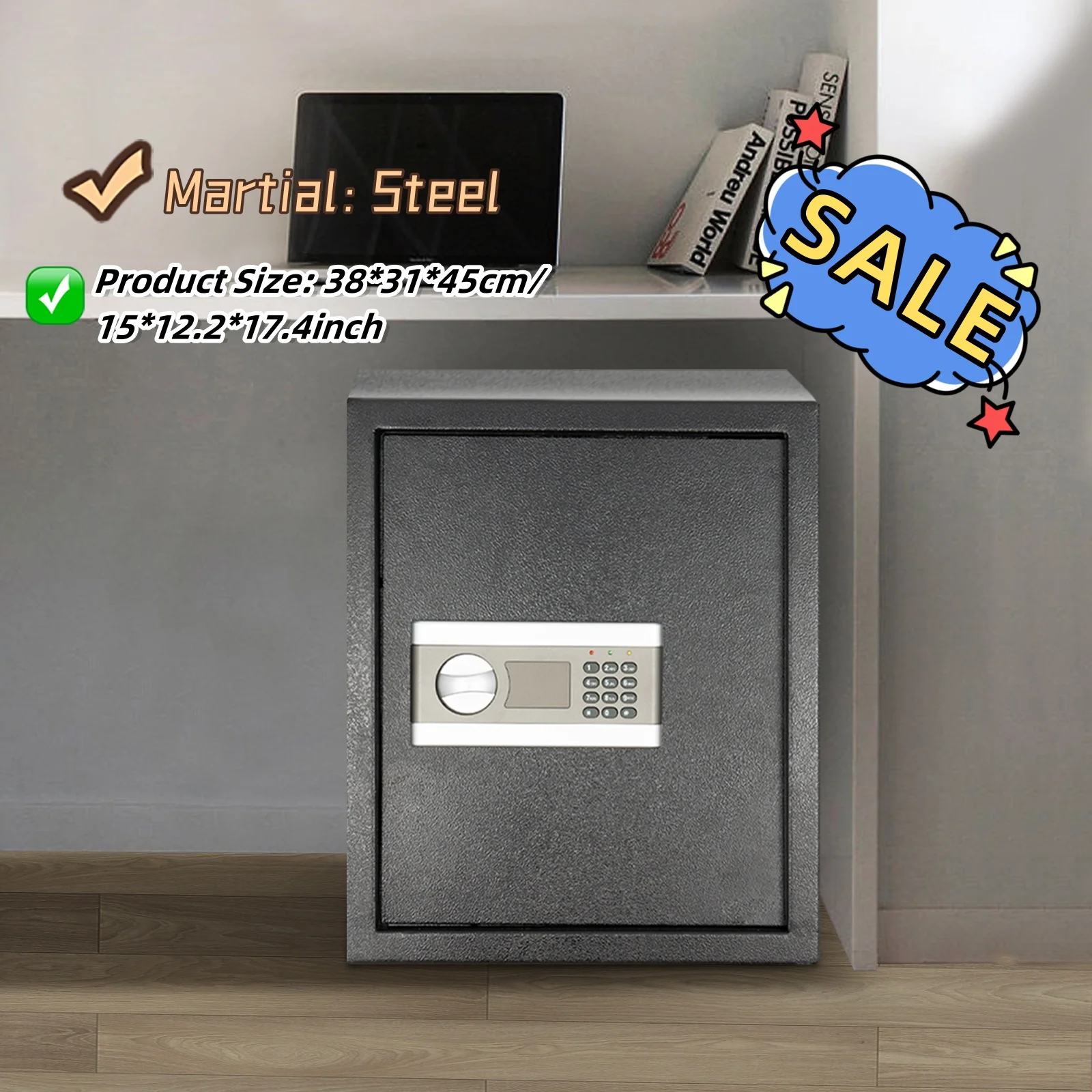 45L Digital Security Safe Box Electronic Money Cash Jewelry Deposit Home Storage with Password