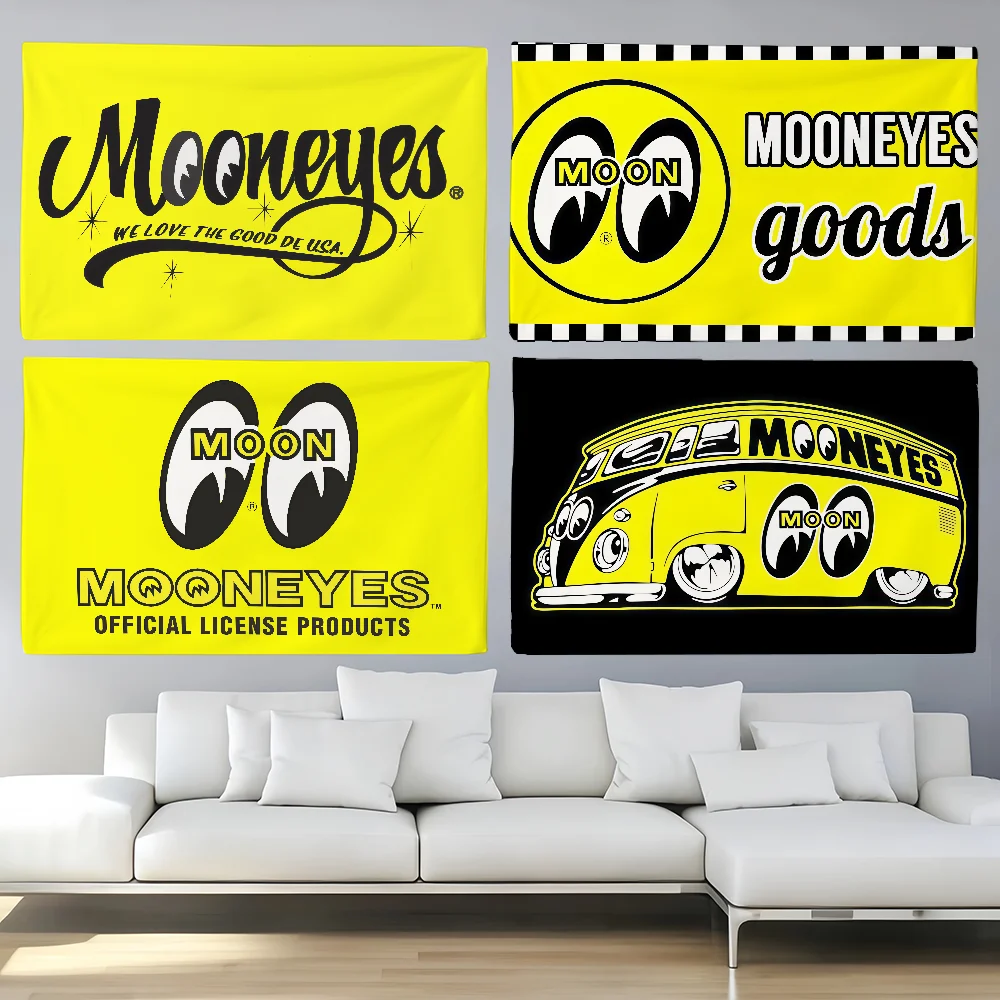Marke M-Mooneyes Flagge für Schlafzimmer, Wohnzimmer, Bar, Garten, Outdoor, aktive Dekoration, Hintergrund und Konzert