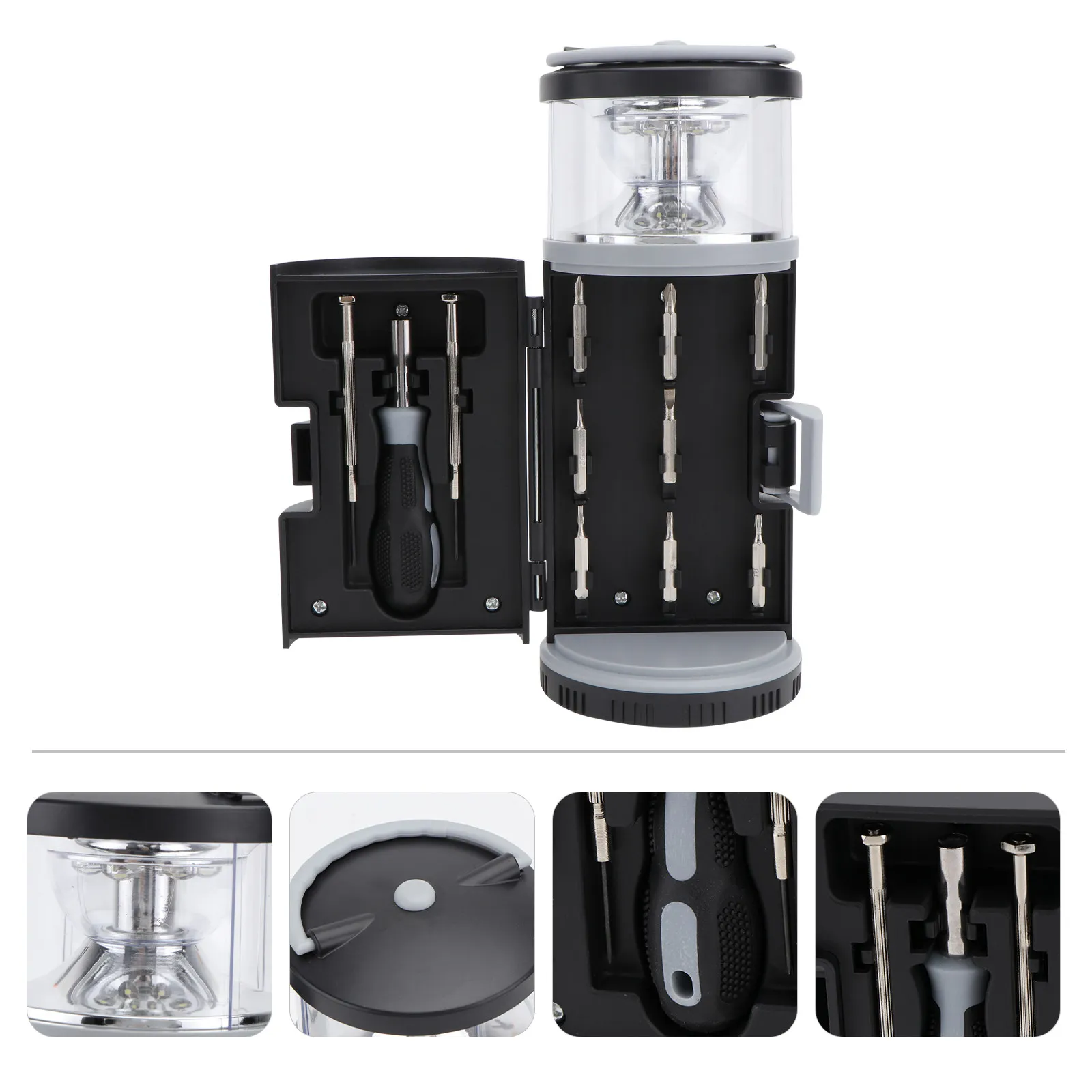 

1Pcs Camping Light Multipurpose Handheld Outdoor Hiking Flashlight Tool Black Super Bright Emergency Tent Lamp Screwdriver Set