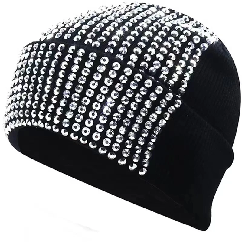 New Diamond Skullies Beanies Men Winter Hat Women Knitted Hats For Mrs Cap Winter Beanie Hat Gorro Warm Brimless Bonnet lady Cap