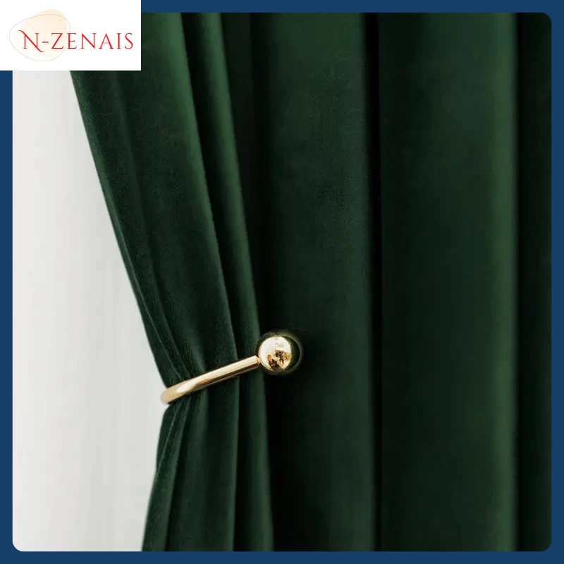 Velvet Blackout Luxury Curtains for Living Room Olive Green Dark Blue Vintage Dining Room Bedroom Solid Color Custom Home Decor