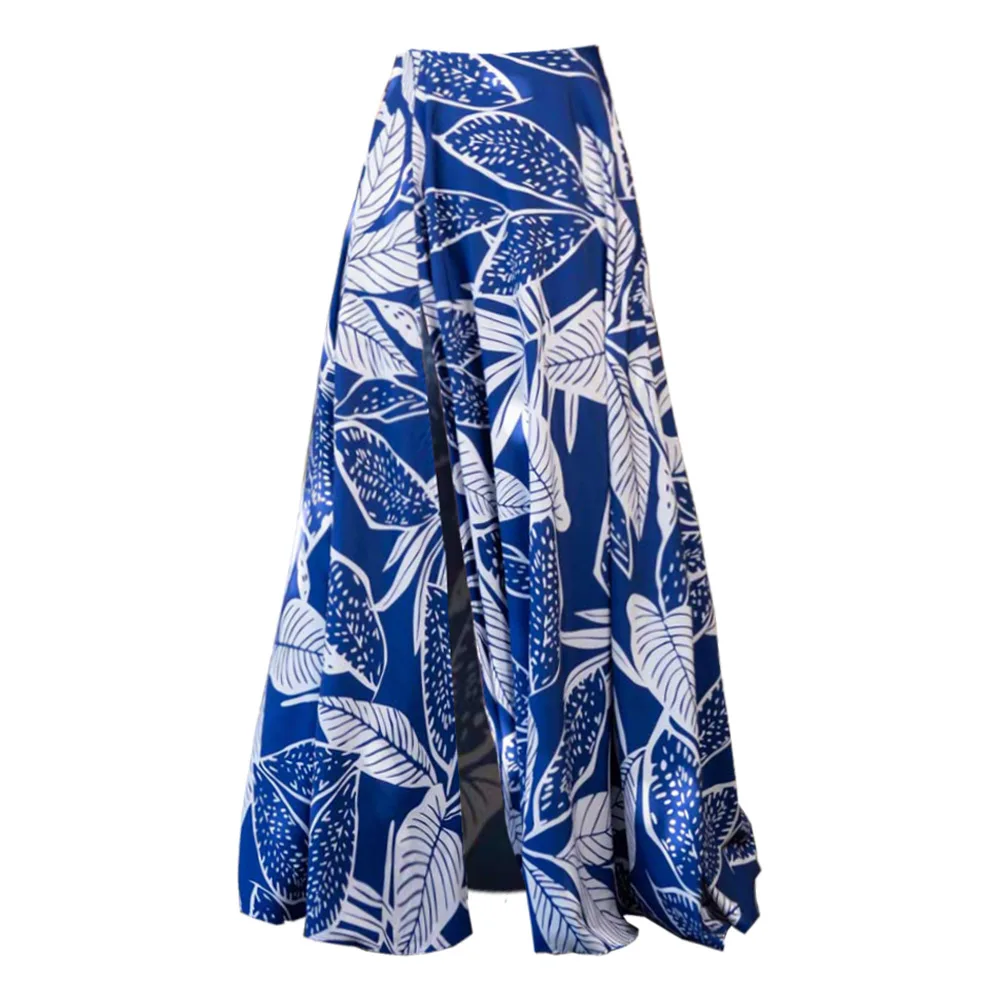 Maiô azul de um ombro para mulheres, plissado estampado, moda praia de férias, maiô de luxo, biquíni 1 pc