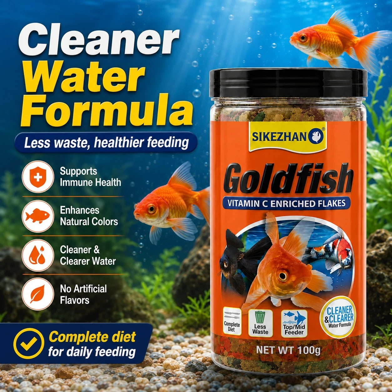 SIKEZHAN Goldfish Flakes,Nutri - Aquarium Fish Vitamin recension och pris