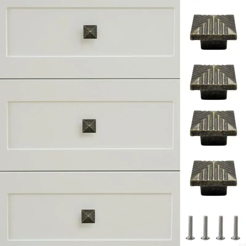 درج زنك عالي التحمل يسحب بتصميم مربع قديم ومقابض خزانة سهلة التركيب لأجهزة الأثاث M4YD