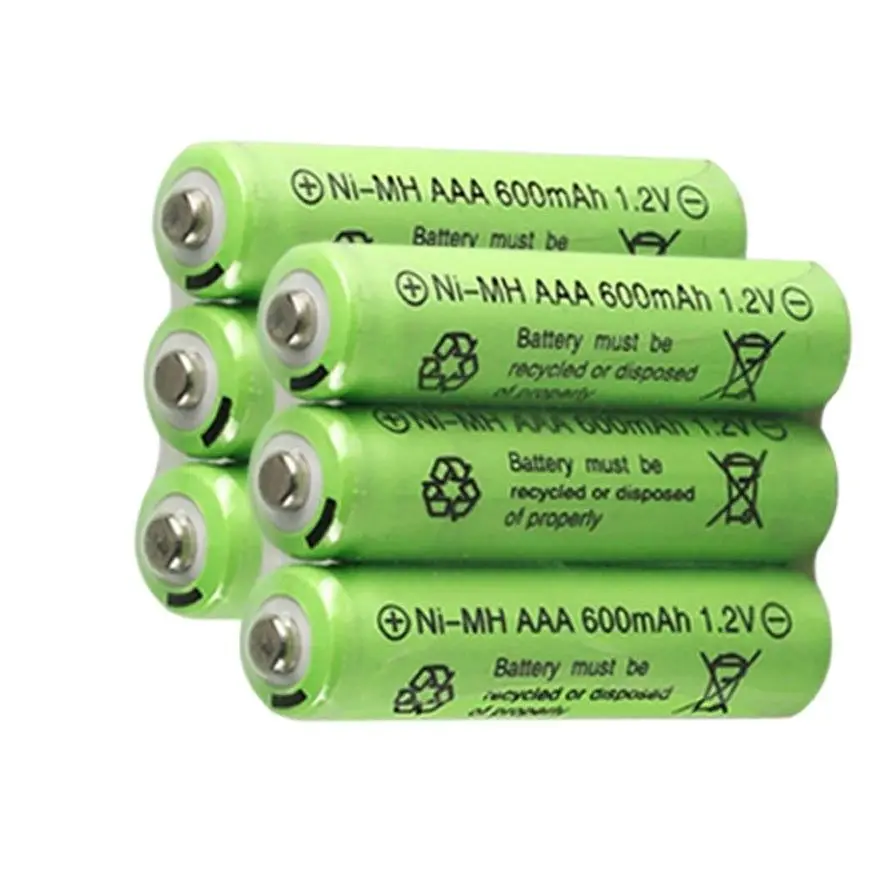 2PCS 1.2v 600mAh AAA remote control toy rechargeable NI-MH rechargeable battery