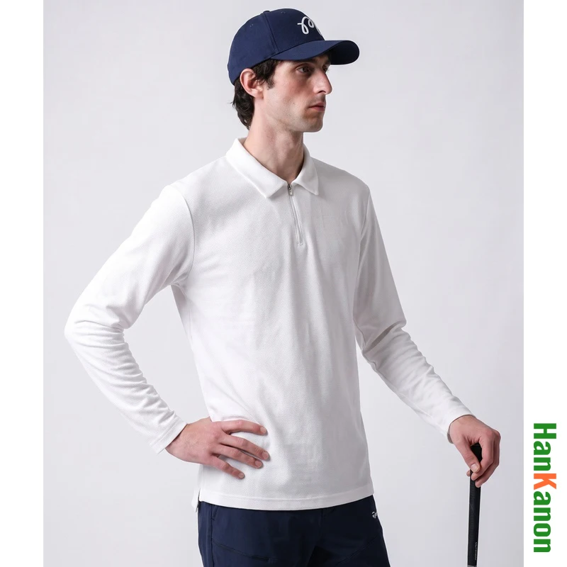 Unisex Lightweight Golf Polo Shirt – Breathable Stretch Long Sleeve Performance Top, Quick-Dry Outdoor Sports Tee for Autumn