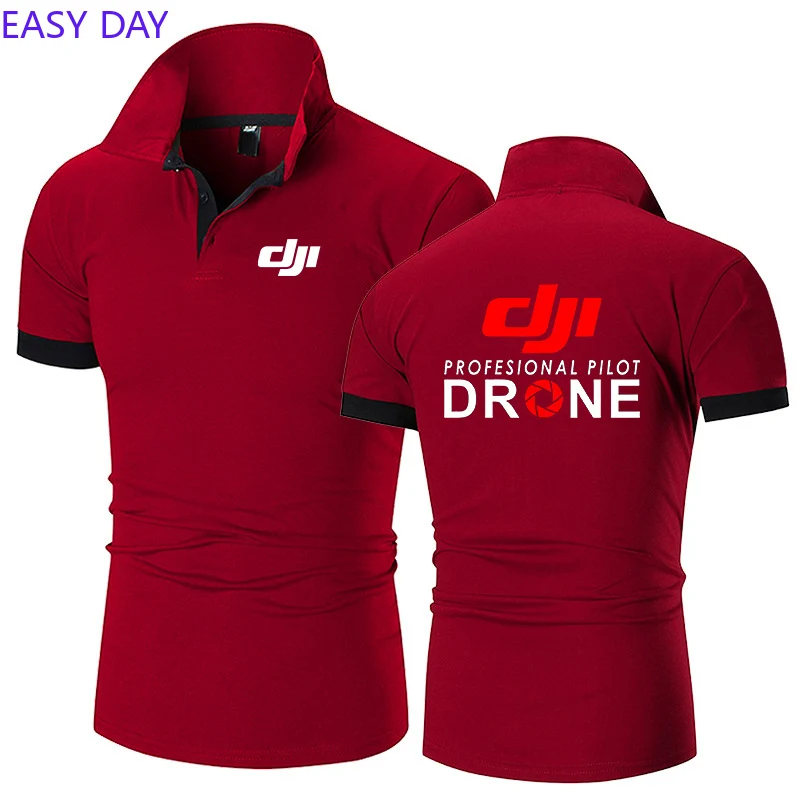 2024 Dji Professional Pilot Drone Summer New Men's Short Sleeve T-shirt Cool and Breathable Casual Sweat-absorbing Comfort Tops