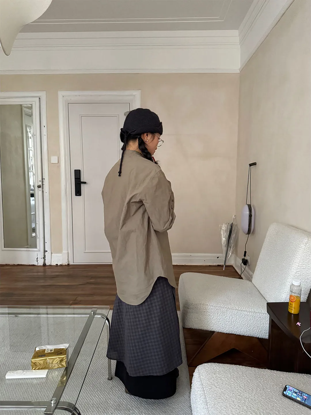 

Рубашка в японском стиле с длинными рукавами и воротником-стойкой, винтажная, высококачественная, женская, прямого кроя, однотонная, весенняя мода