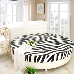200/220CM Fitted Sheet Round Hotel Home Extra Soft Round Bed Sheets NO Pillowcases Pure Cotton Bedsheet with Elastic Straps