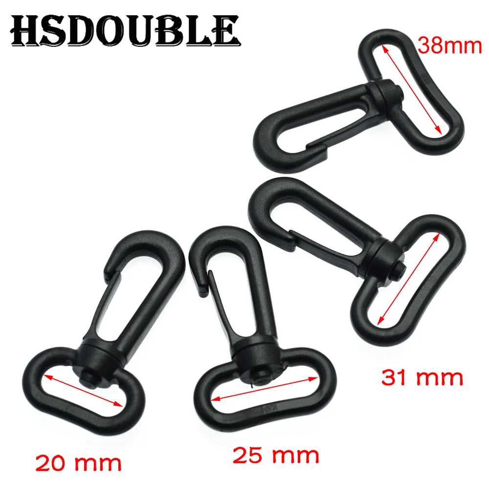 Plastic Snap Hooks Rotary Swivel Backpack Buckles Webbing 20mm 25mm 31mm 38mm