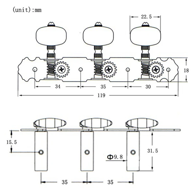 Imagem -05 - Guitarra Clássica String Tuning Pegs Key Gold Tuners Peças e Acessórios Cabeças de Máquina