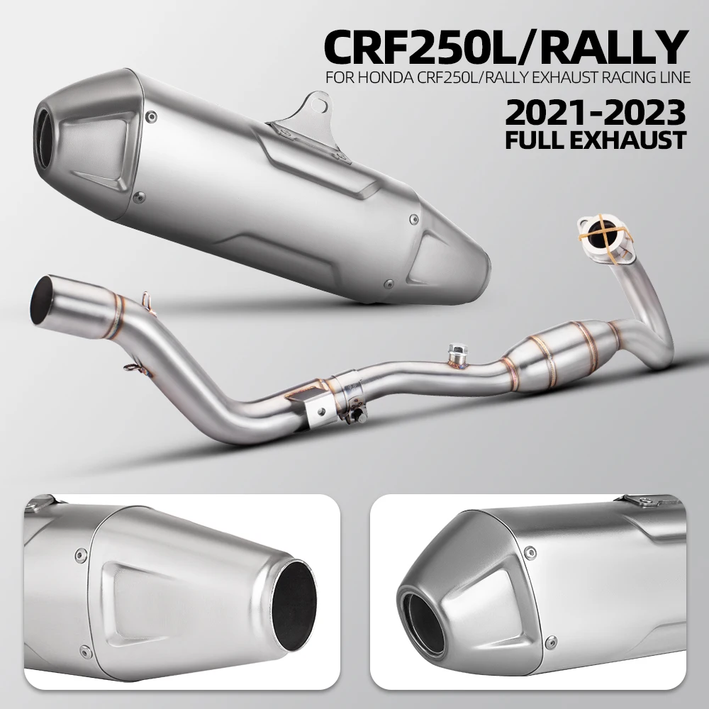 Off-Road Motorcycle Exhasut Full System Kit Front Manifold With Escape Muffler For Honda CRF250L/Rally CRF300L/Rally 2021-2024