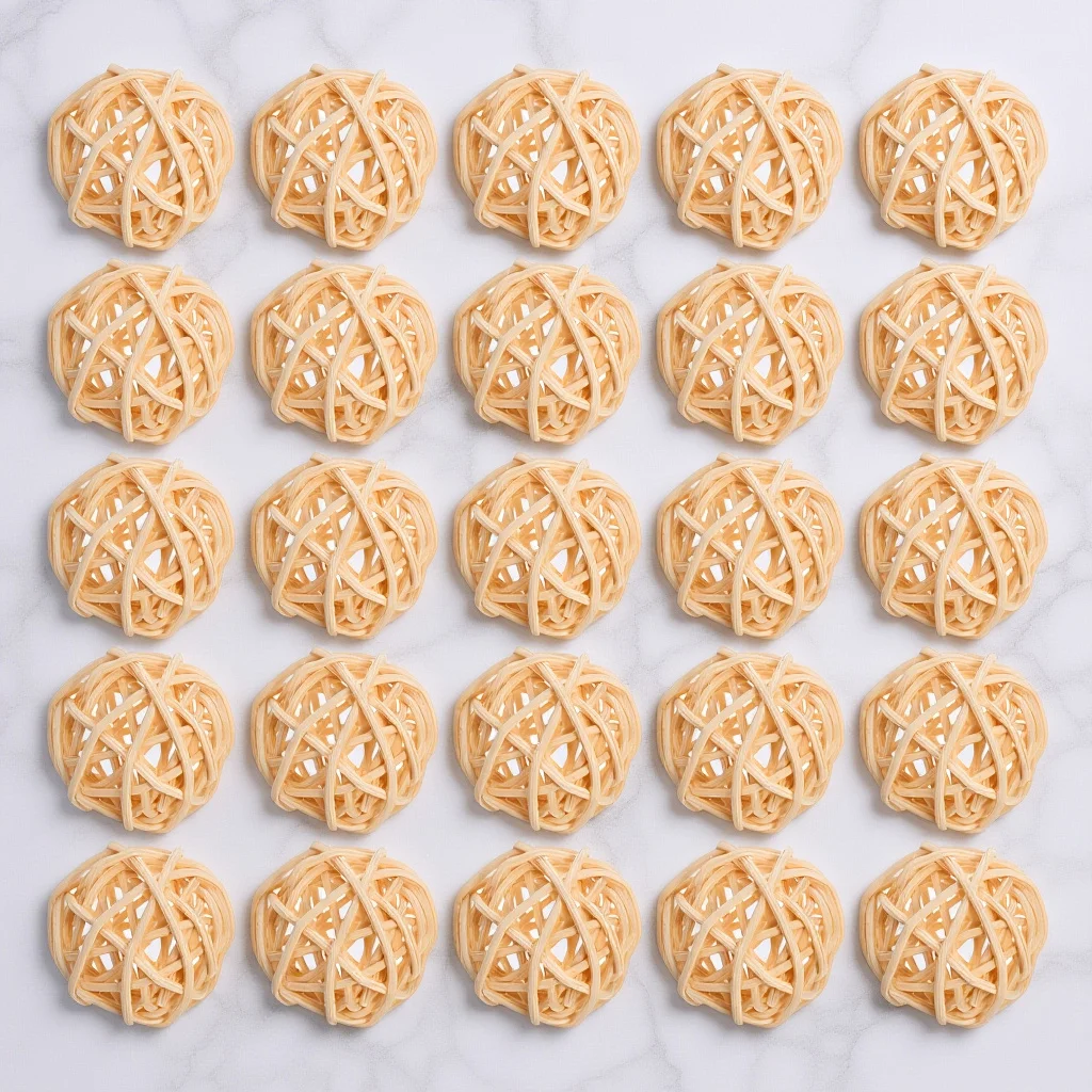 ريفي كرات الكرمة الخشبية 30 قطعة الروائح كرة من السلال ديكور لعيد الميلاد المنزل حفلة الخوص الحلي هدايا الحرفية الطبيعية #6