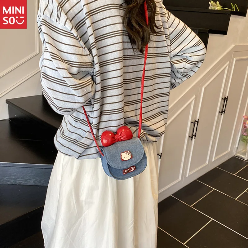Miniso Kids Cat Purse with Bow, Cute Mini Crossbody Bag for Toddler Girls
