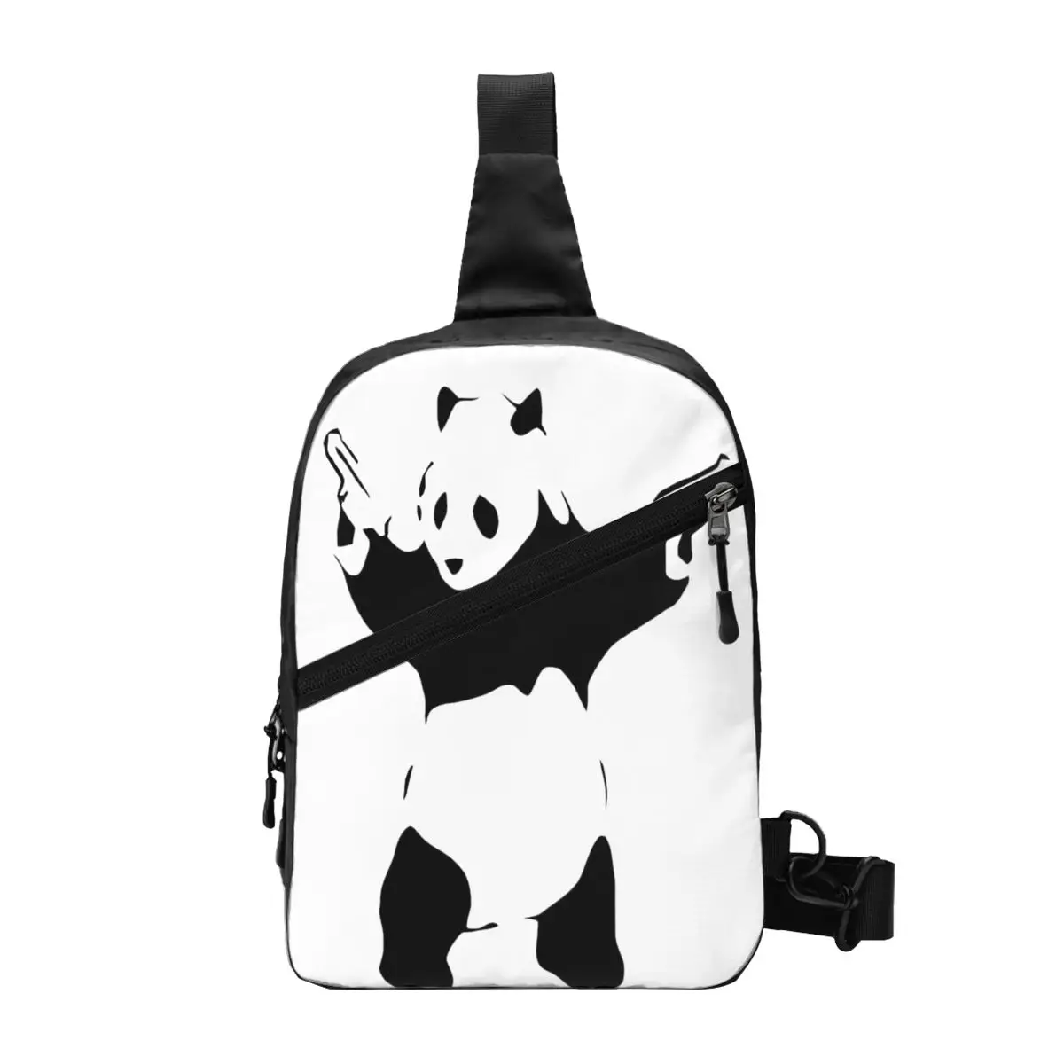 Banksy Panda Chest Bag Men Sling Crossbody Backpack Chest Bag Travel Hiking Daypack Shoulder Bag