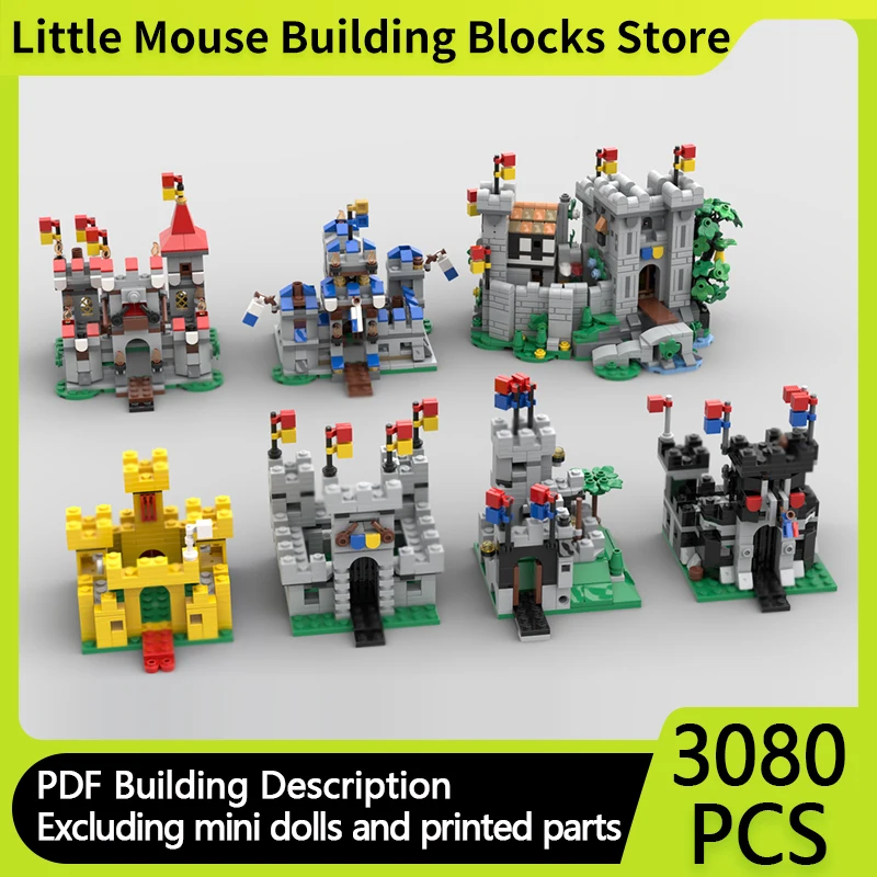 

Medieval Castle Model MOC Building Bricks Mini Rock Brick Castle Modular Technology Gifts Holiday Assemble Children Toys Suit