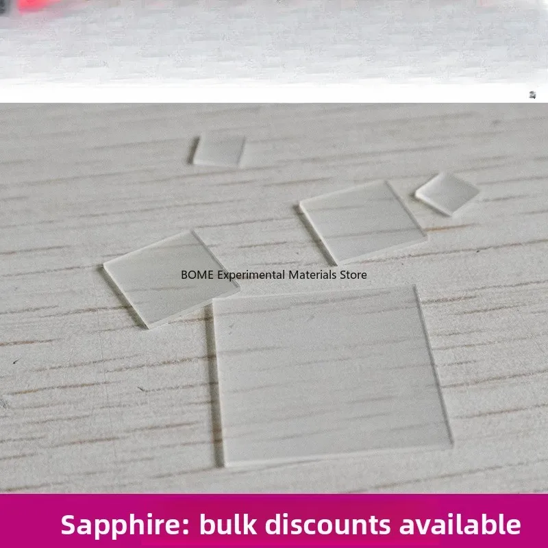 Double Sided Polished Sapphire Substrate 1010 2020mm Alumina Single Crystal Wafer Lab School Customizable