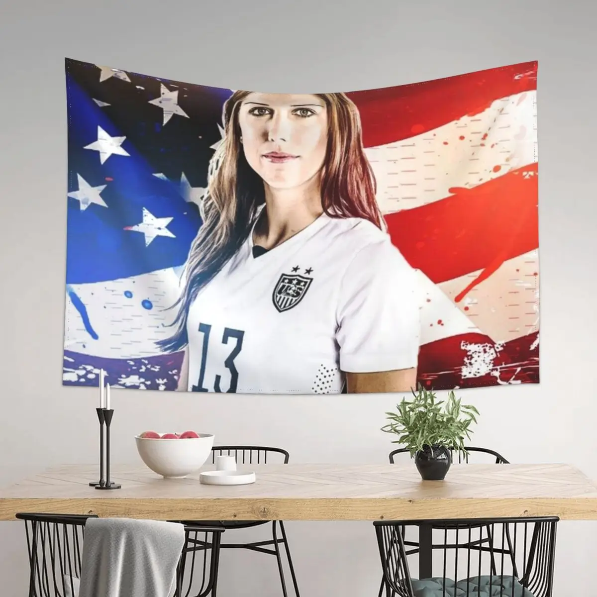 

Illustration Alex Morgan Tapestry Custom Home Decorations Aesthetic Aesthetic Room Decors Tapestry