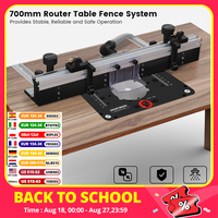 ENJOYWOOD 700mm Woodworking Router Table Fence Aluminium Alloy Profile Fence with 300mm T-track Sliding Brackets Bit Guard