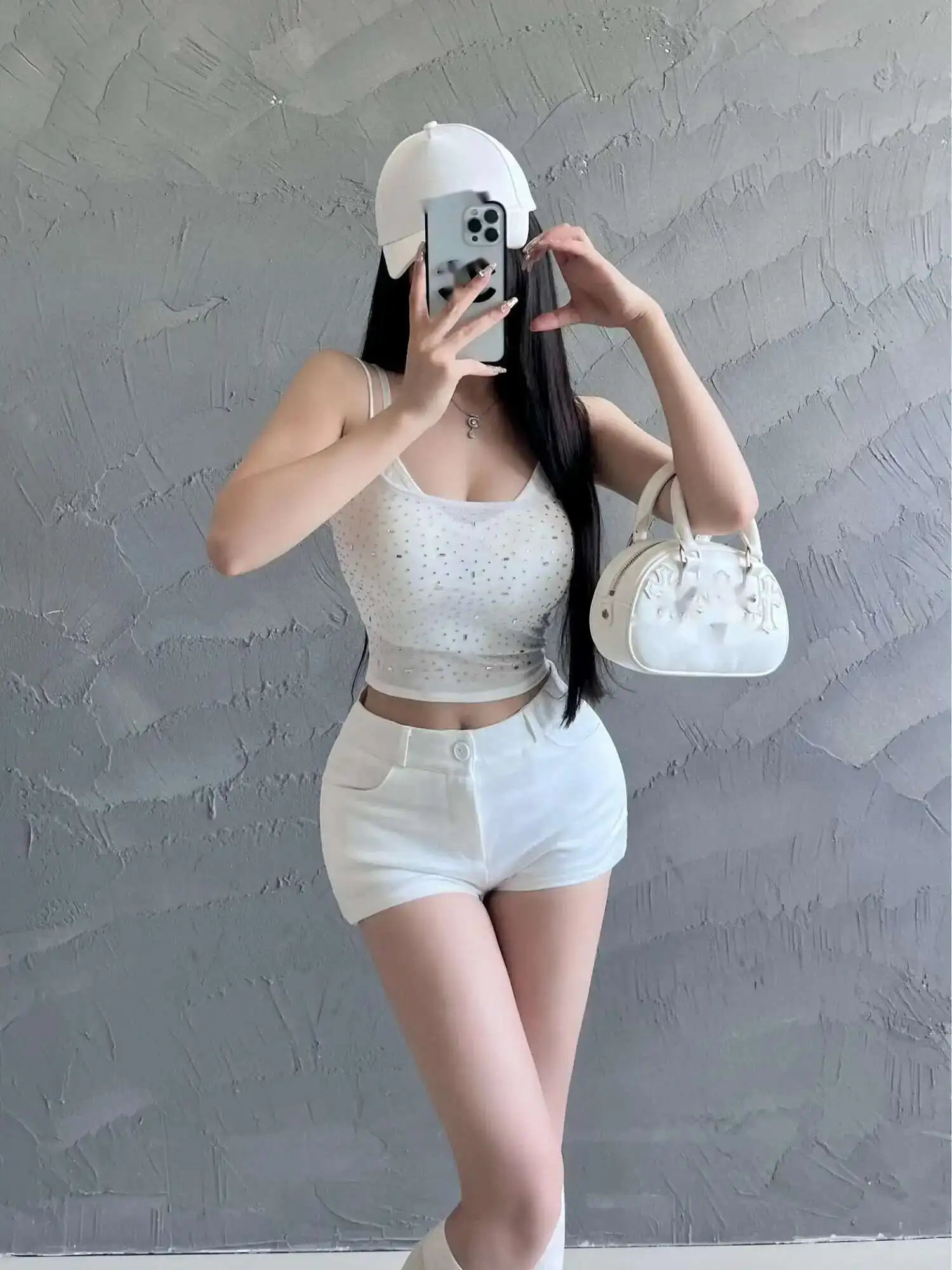 Shattered Star River American Spicy Girl Sexy Shining Hot Diamond Double Layer Mesh Short Strap Tank Top Fashion Women ZZ3X