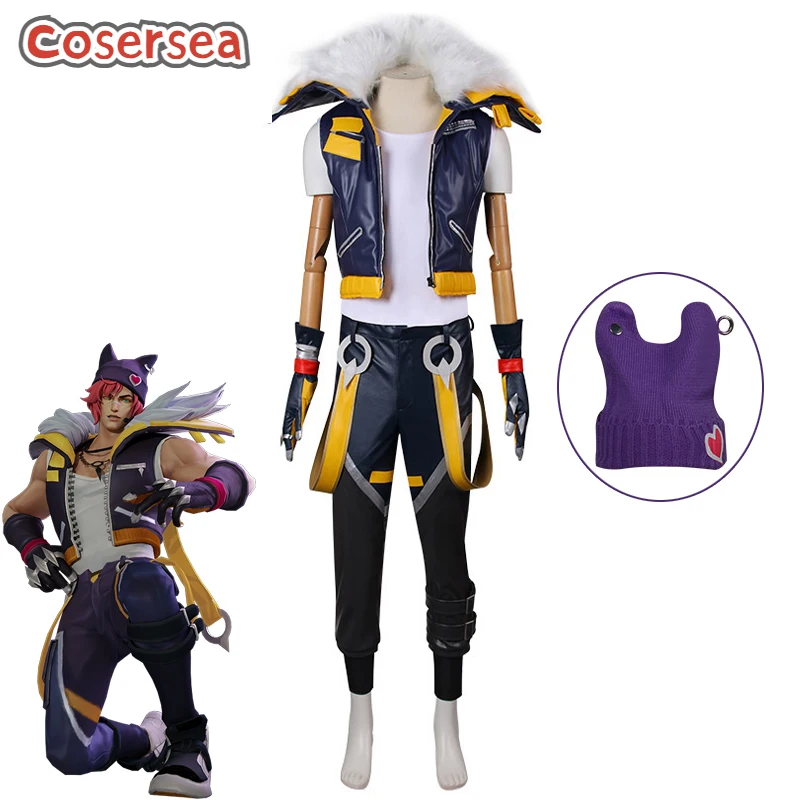 

Cosersea LOL Sett Cosplay Costume Game LOL Heartsteel Sett Men Uniform Party Halloween Outfit Fullset With Hat