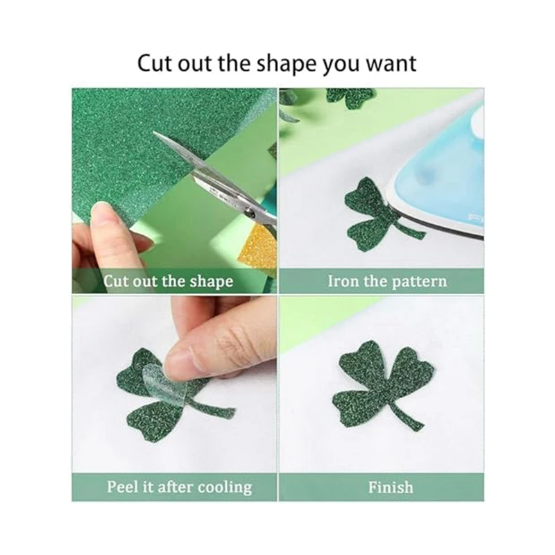 Świąteczny winyl termotransferowy, 8 arkuszy zielonego brokatu w kratę, żelazko na winlu, folia do prasowania termicznego HTV Vinyl dla majsterkowiczów Trwały