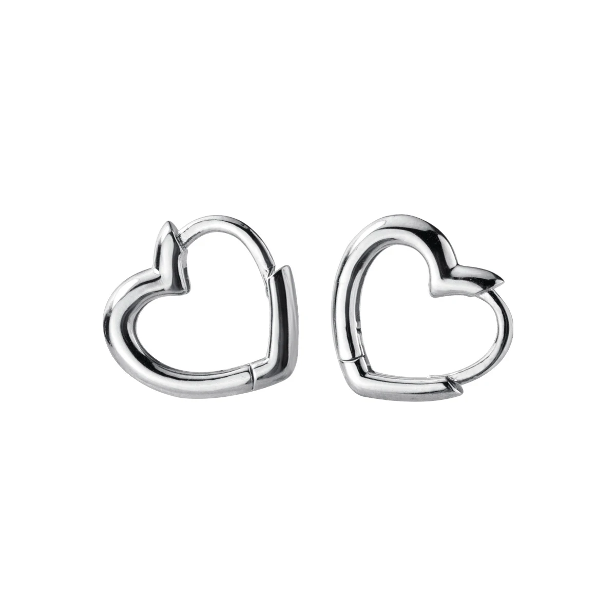 Modian wykwintne proste serca romantyczny urok Hoop kolczyki dla kobiet prawdziwe 100% 925 Sterling Silver kobiece akcesoria biżuteria — zdjęcie 6