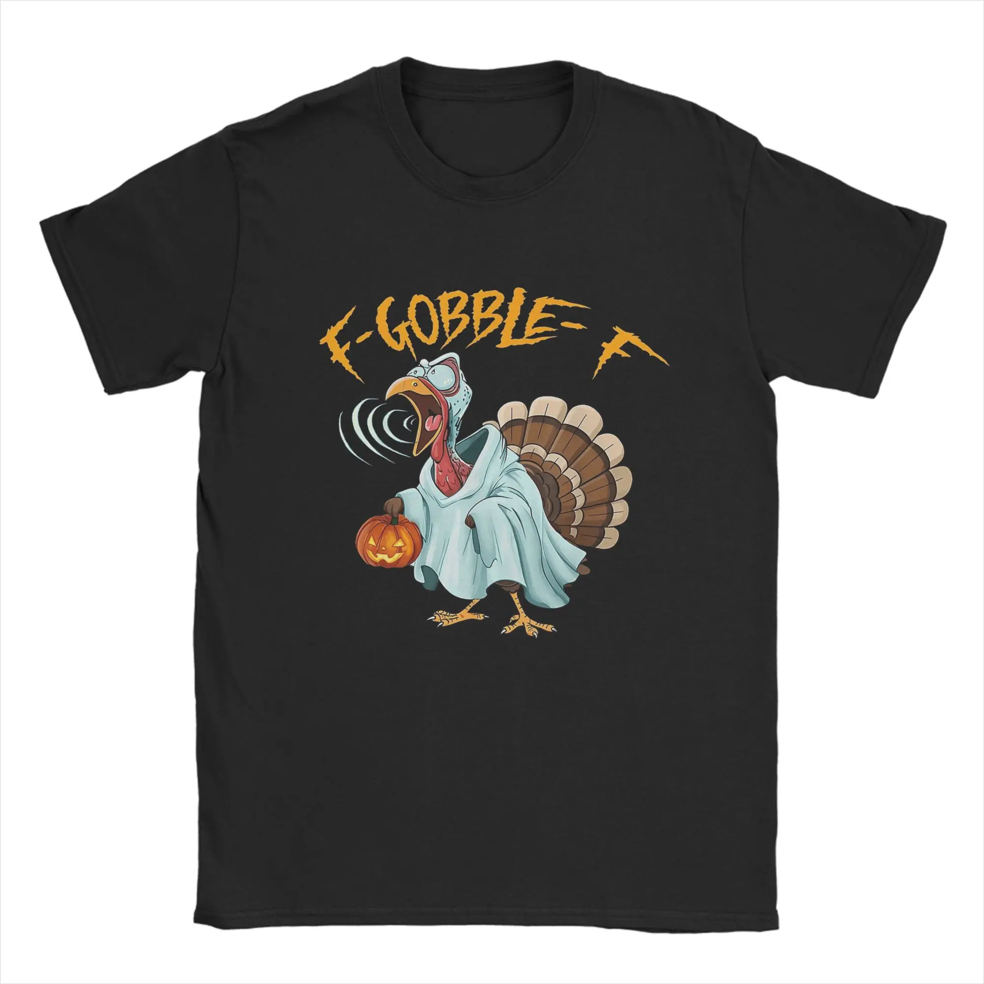 

Vintage T Shirt Summer F-Gobble-F Funny Thanksgiving Turkey Halloween Humor Novelty T Shirts Pure Cotton Tee Shirt for Man
