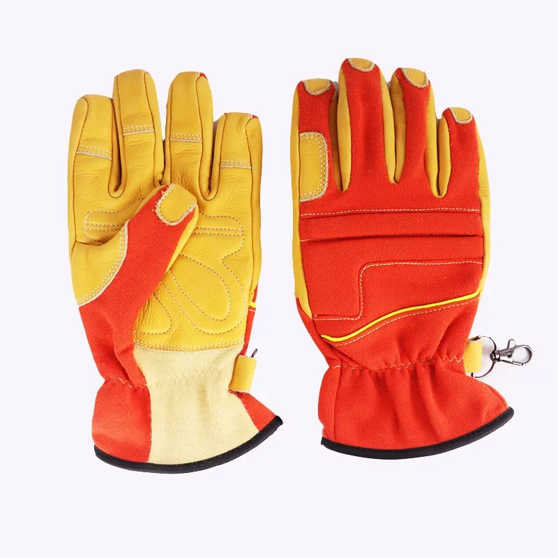 

*Rescue gloves firefighter emergency forest flame retardant aramid cowhide protective labor insurance gloves