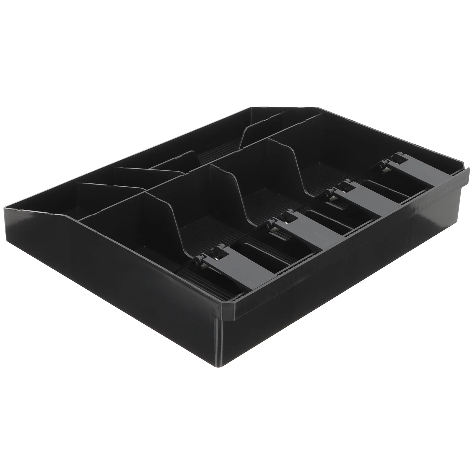Storage Drawers Supermarket Cash Register Box Ticket Case Cashier Insert Tray Money Black for under Counter