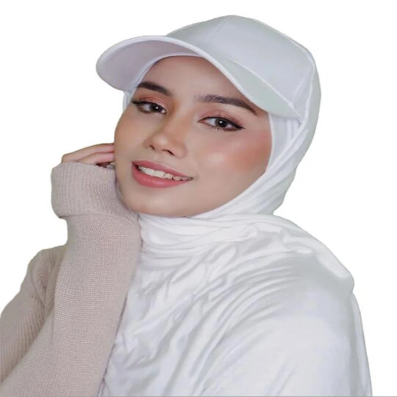 New Fashion Design Hijab One-Piece Baseball Cap Muslim Ladies Outdoor Hiking Sunscreen Accessories Cycling Wrap Fit Sports Hat