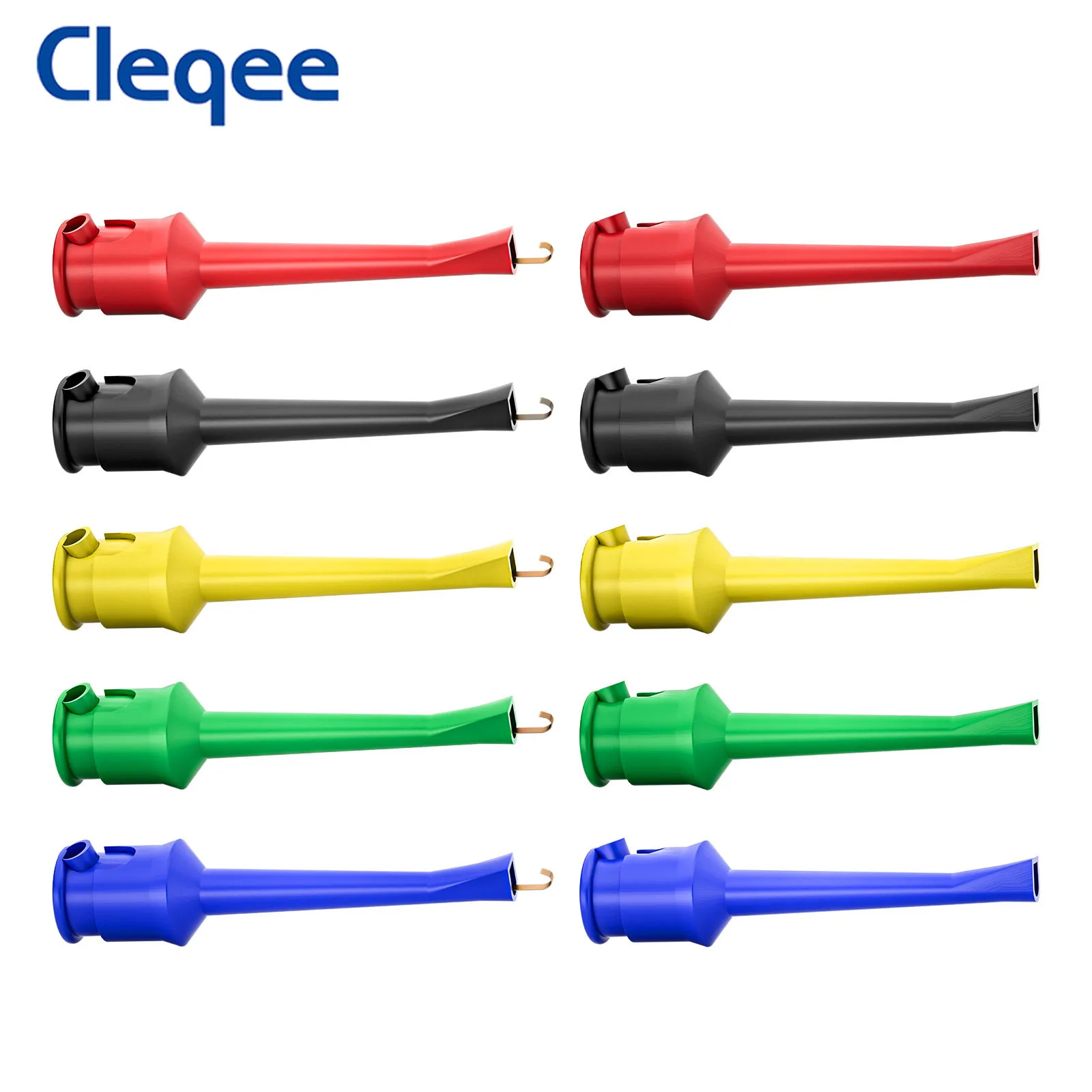 Cleqee P5002 10 Peças Clipe de Gancho de Teste Braçadeira de Sonda de Teste Smd ic Mini Grabber tipo Soldagem Multímetro Acessórios Diy de Alta Qualidade