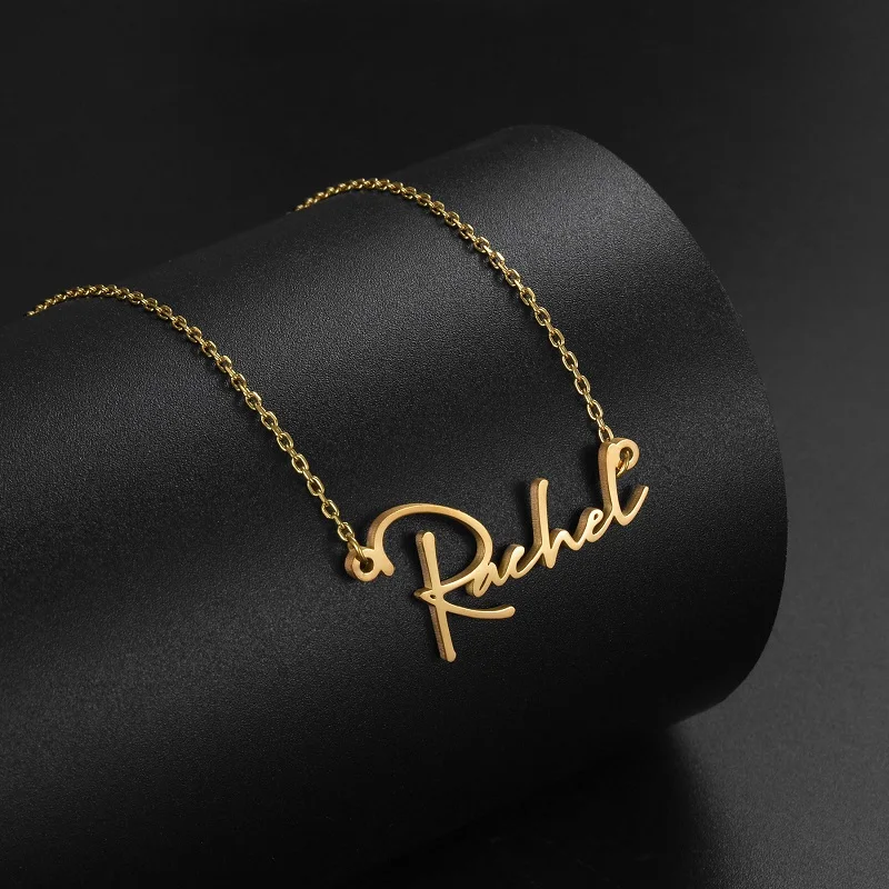 Gargantilha charmosa personalizada em aço inoxidável para mulheres e meninas, 365 colares com nome personalizado, várias correntes de estilo